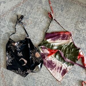 Stylish Black and Multicolor Women's Halter Tops